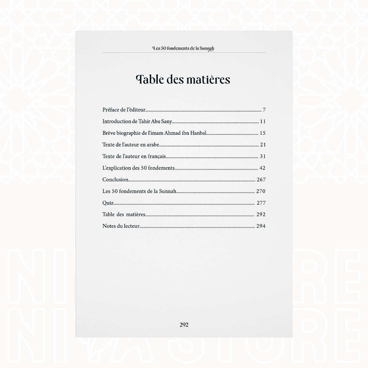 Les 50 Fondements de la Sunnah - Le shaykh Sulayman Ar-Ruhayli - Niya Store
