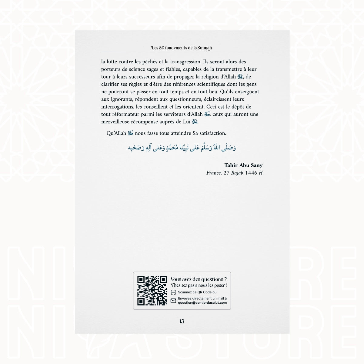 Les 50 Fondements de la Sunnah - Le shaykh Sulayman Ar-Ruhayli - Niya Store
