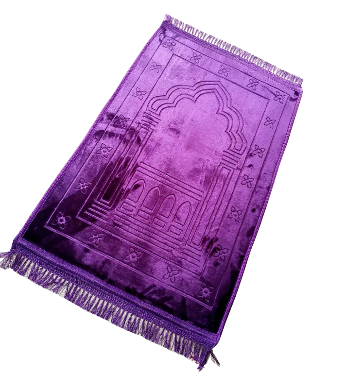 Tapis de prière violet molletonné (doux et confortable)