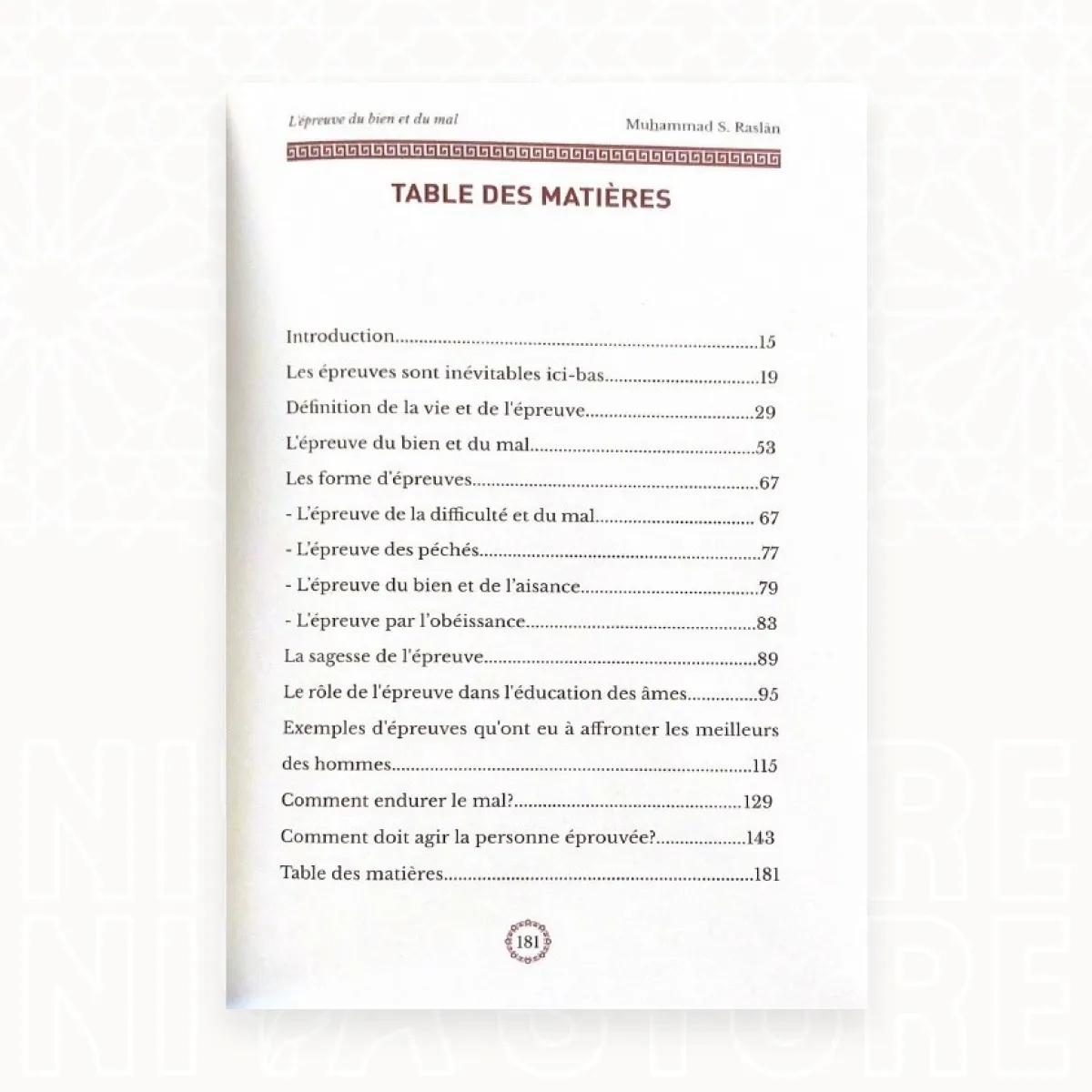L’épreuve du bien et du mal - Cheikh Raslan