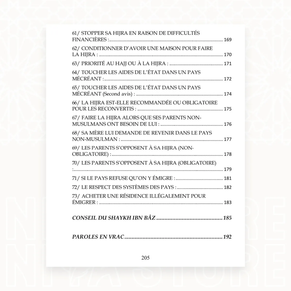 Réponses des grands savants au sujet de la hijra