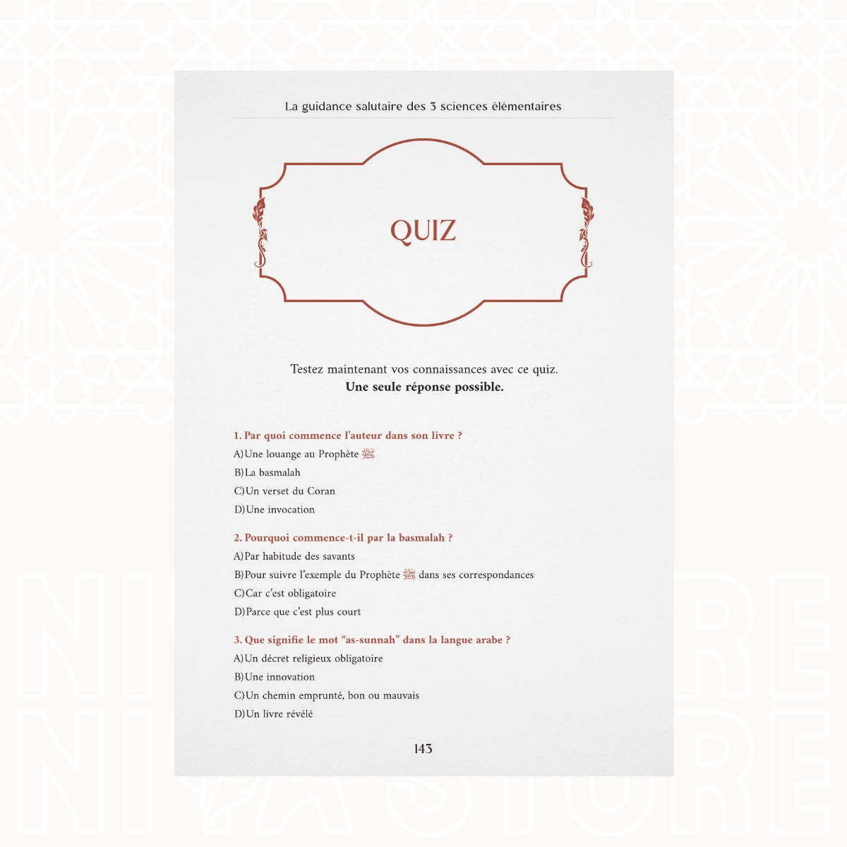 La guidance salutaire des 3 sciences élémentaires – Le shaykh Al-‘Usaymi