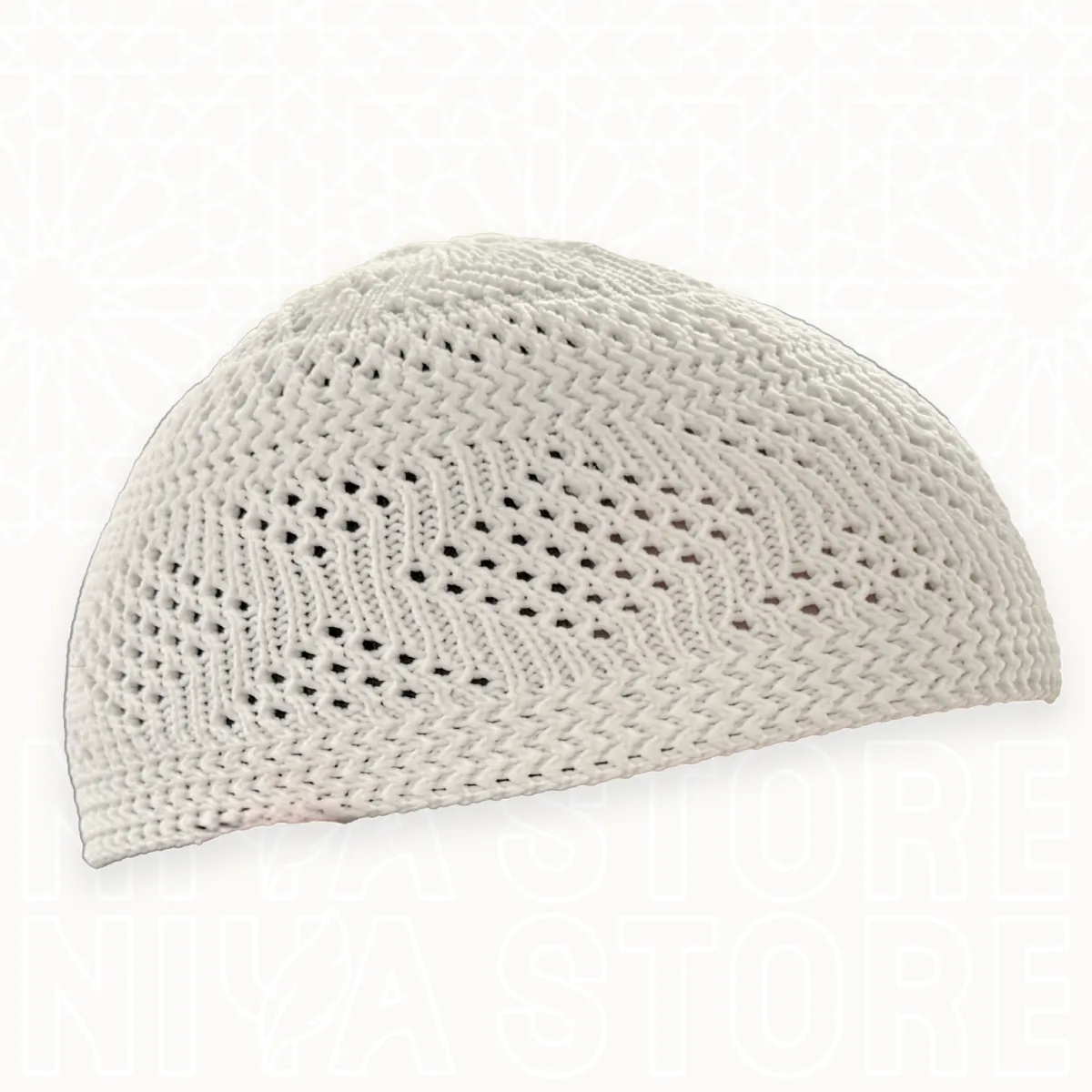 Chachia blanche XL avec élastique en coton - Niya Store