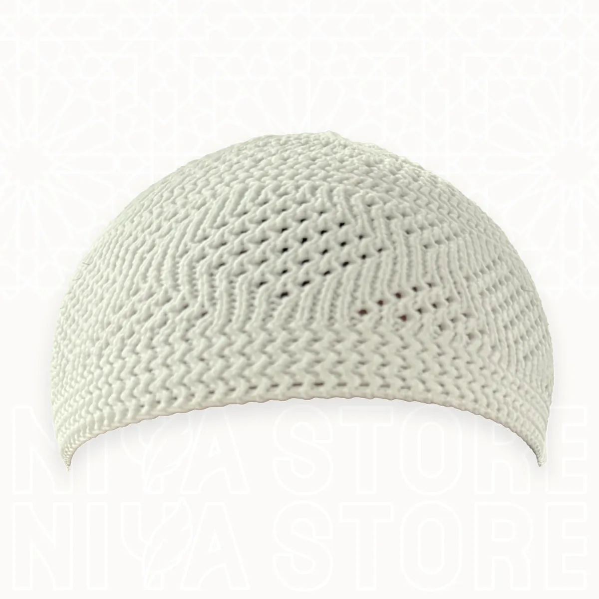 Chachia blanche XL avec élastique en coton - Niya Store