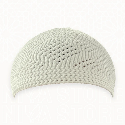 Chachia blanche (XL) grande taille avec élastique coton