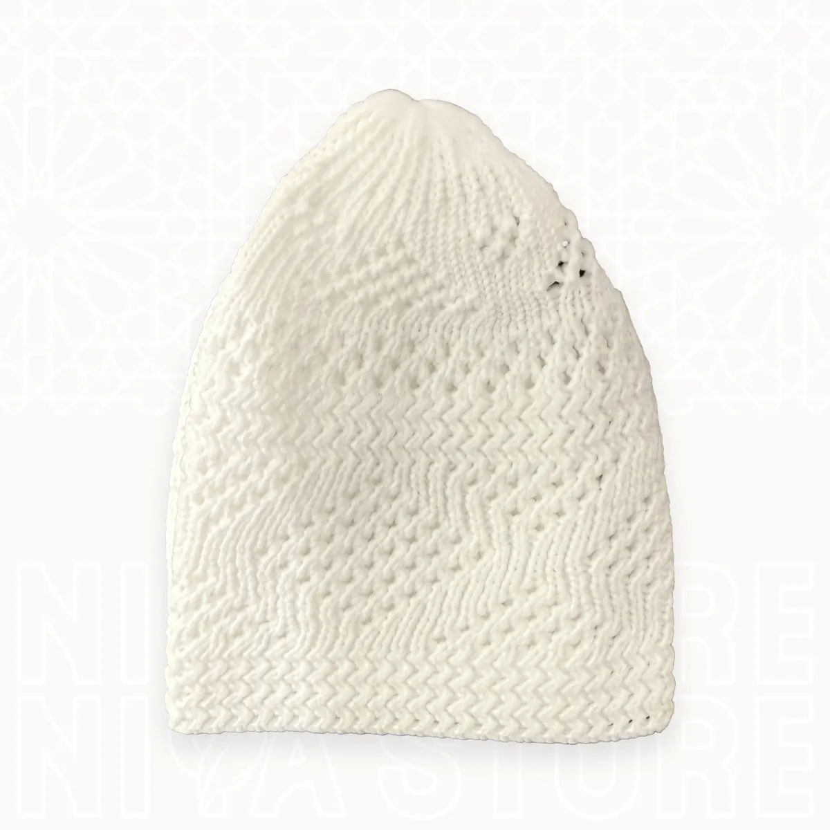 Chachia blanche XL avec élastique en coton - Niya Store