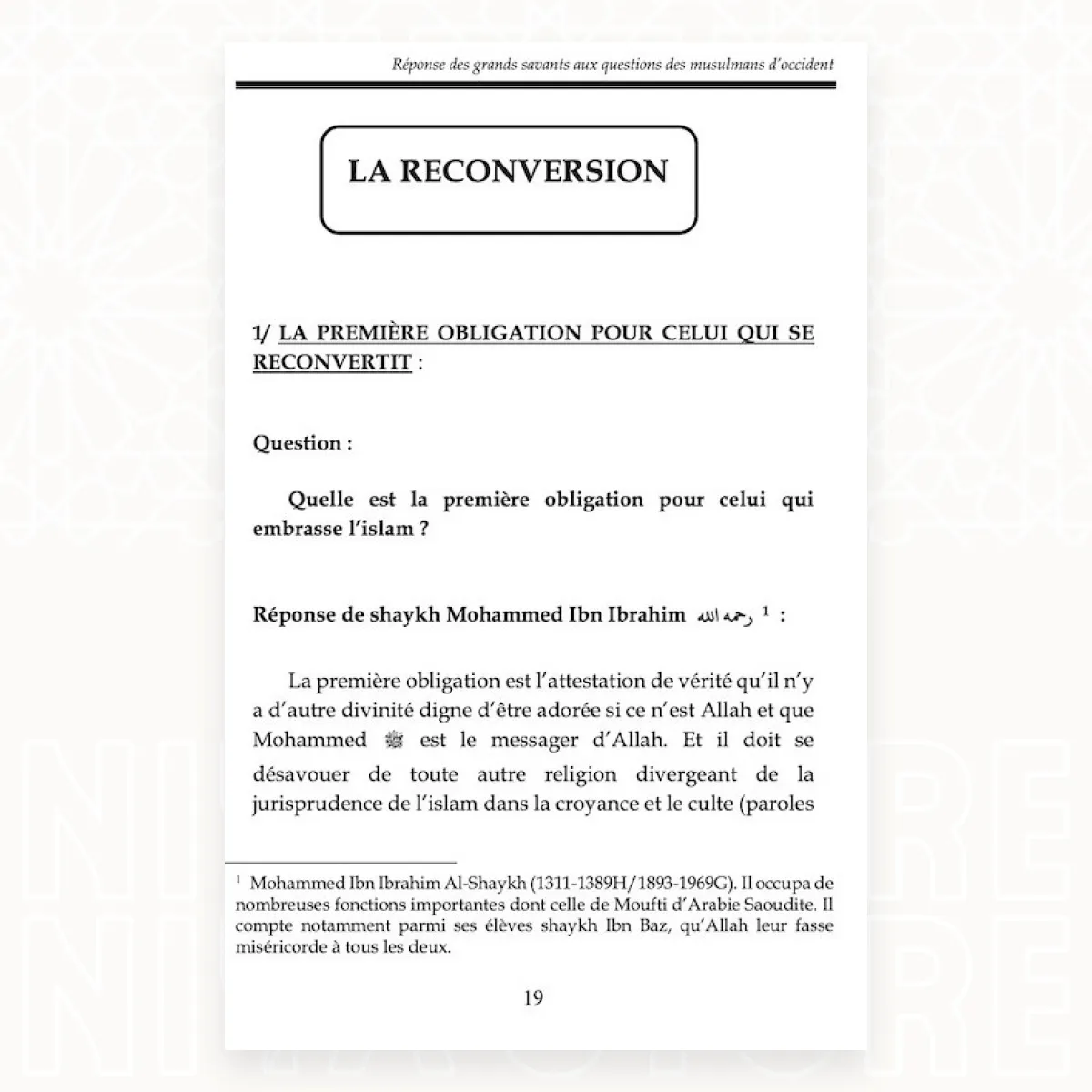 Réponses des grands savants aux questions des musulmans d’Occident (Tome 1)