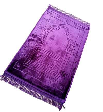 Tapis de prière violet molletonné (doux et confortable)