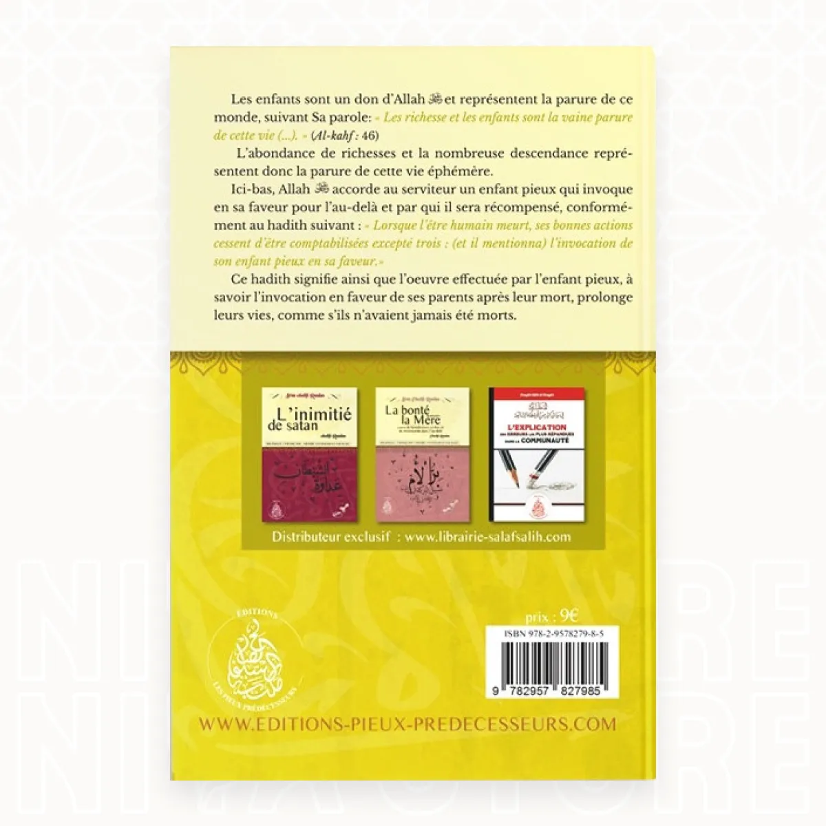 L'éducation des enfants selon la méthodologie prophétique et leurs droits en Islam - Le Cheikh Raslan - Niya Store