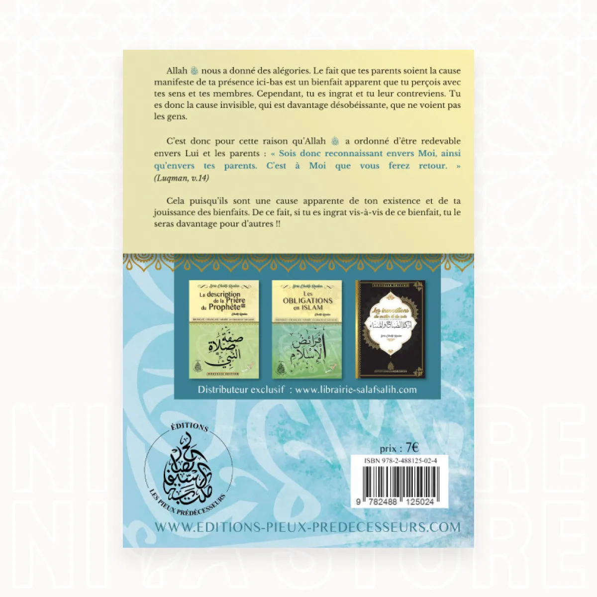 Le père, porte médiane du paradis - Le Cheikh Raslan - Niya Store