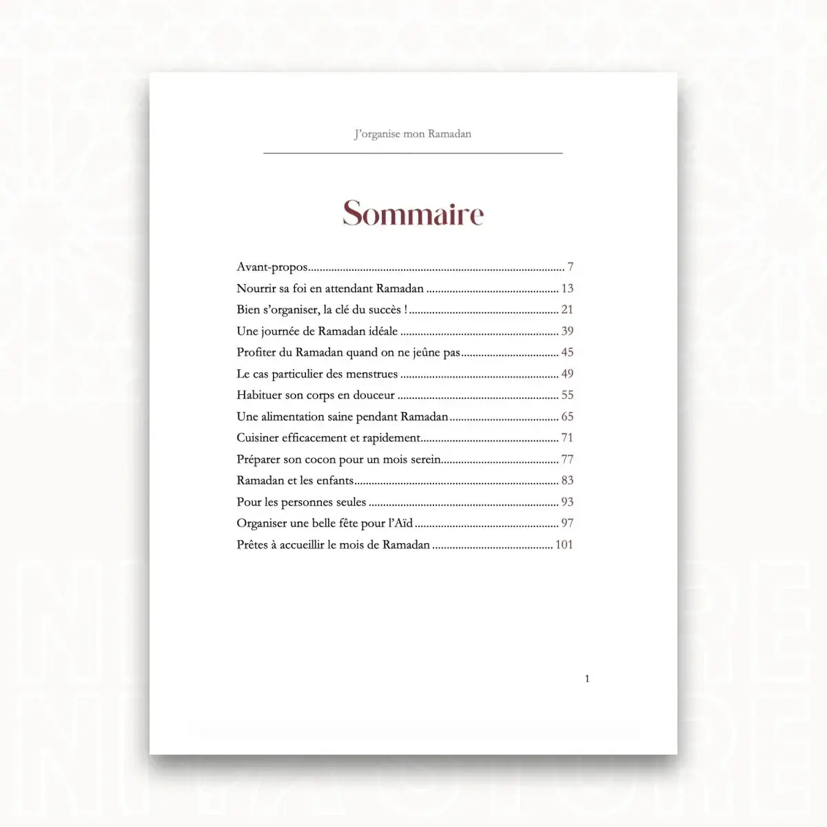 J'organise mon Ramadan - Plan d'action pour tirer le meilleur du mois béni - Le Livre Kataba éditions